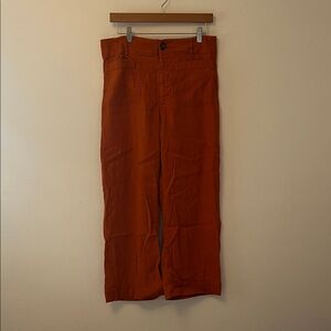 Anthropologie Maeve Burnt Orange Linen Colette Pants